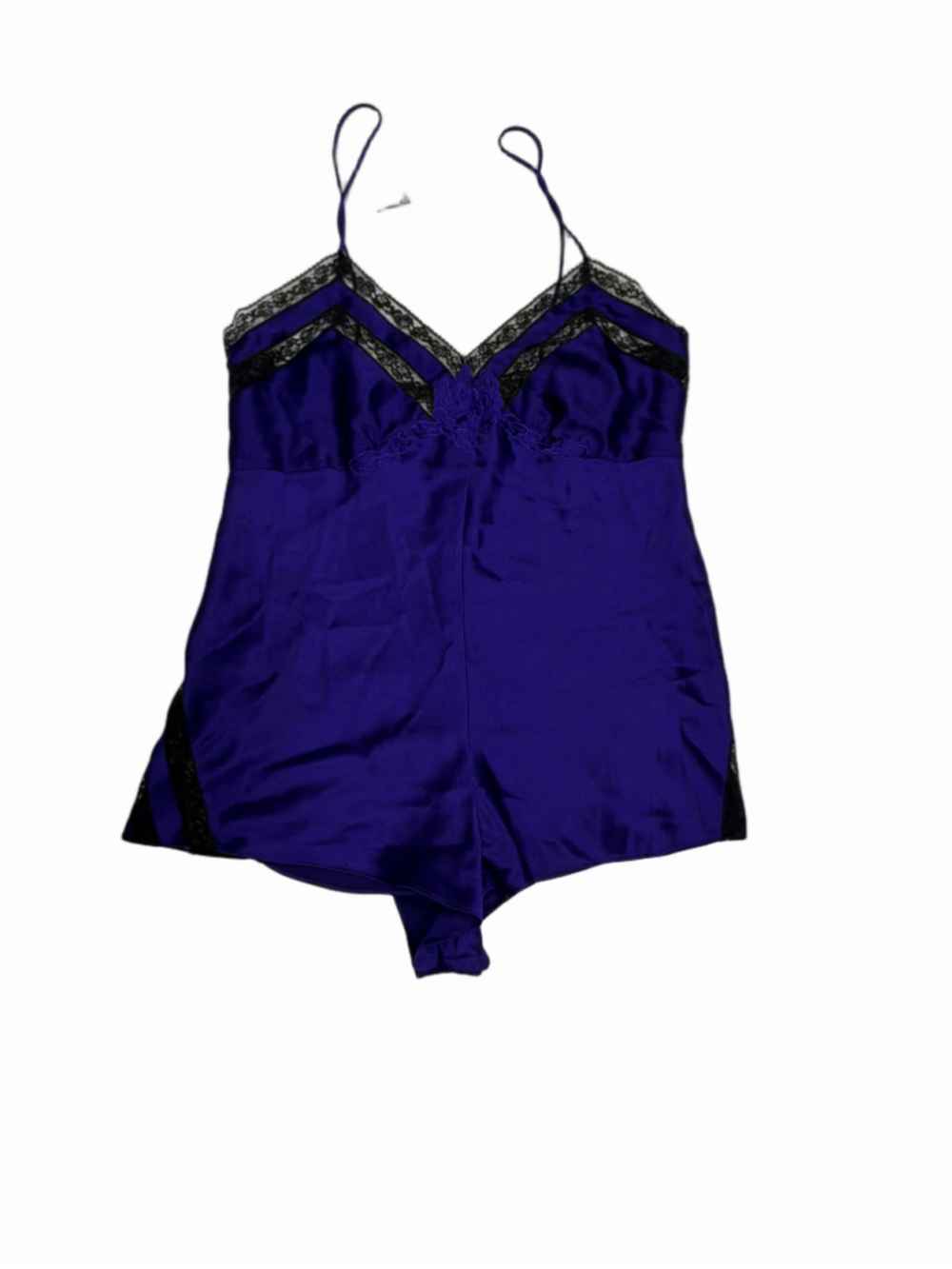 Vintage Victoria's Secret "Gold Label" royal purple satin lingerie teddy / rompe